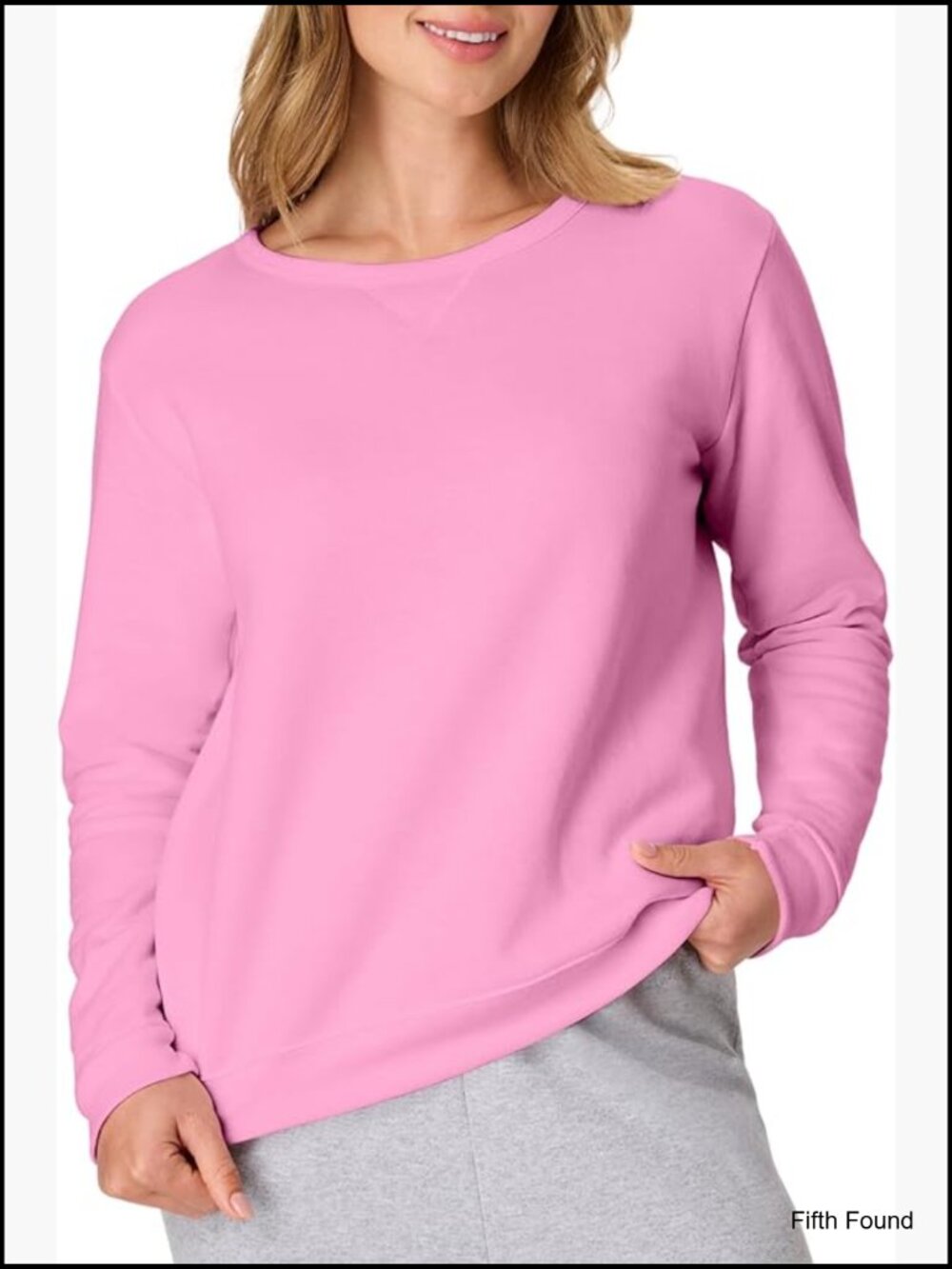 Crewneck Sweatshirt Ecosmart Fleece Pullover V-Notch